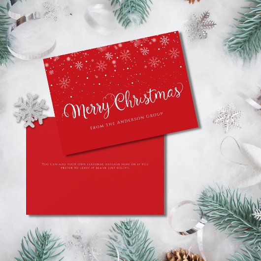 Moderne Snowflakes Office Holiday Card Feiertagskarte