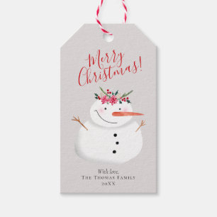 Moderne Snowman Weihnachtskranz und Goldene Famili Geschenkanhänger