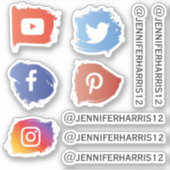 Moderne Social Media Custom Aufkleber (Vorderseite)