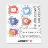 Moderne Social Media Custom Aufkleber (Blatt)