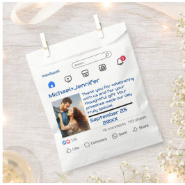 Moderne Social Media Custom Message Wedding Geschenktütchen