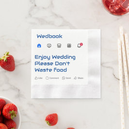 Moderne Social Media Custom Message Wedding Napkin Serviette