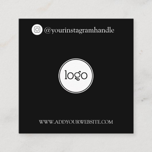 Moderne Social Media fügen Ihr Logo Foto QR Code Quadratische Visitenkarte (Vorderseite)