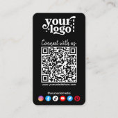 Moderne Social Media Icons verbinden QR-Code schwa Visitenkarte (Vorderseite)