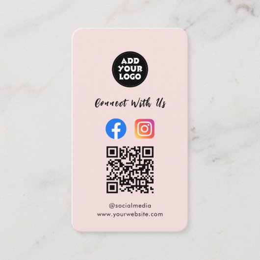 Moderne Social Media QR-Code | Instagram Facebook  Visitenkarte (Vorderseite)