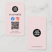 Moderne Social Media QR-Code | Instagram Facebook  Visitenkarte (Vorne/Hinten)