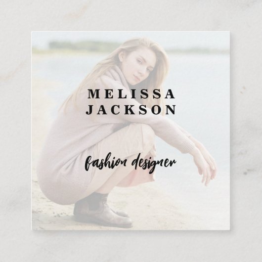 Moderne Social Media QR CODE kundenspezifisches Fo Quadratische Visitenkarte (Rückseite)