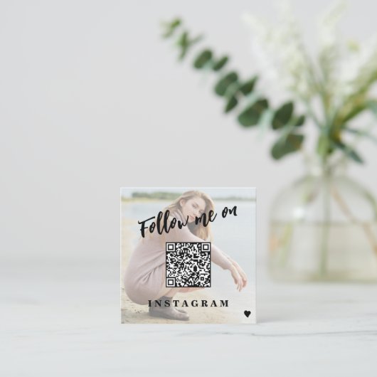 Moderne Social Media QR CODE kundenspezifisches Fo Quadratische Visitenkarte (Stehend Vorderseite)