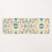 Moderne Soft Beach Farben Abstrakt Mosaik Monogram Yogamatte (Vorderseite (Horizontal))