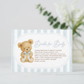 Moderne Soft Blue Teddy Bear Books for Baby Begleitkarte (Stehend Vorderseite)