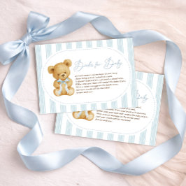 Moderne Soft Blue Teddy Bear Books for Baby Begleitkarte