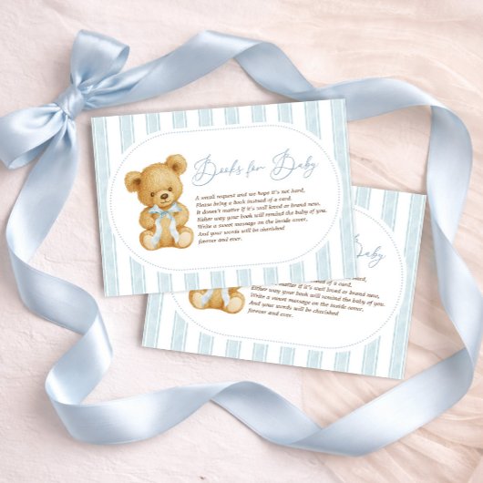 Moderne Soft Blue Teddy Bear Books for Baby Begleitkarte