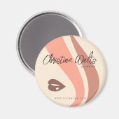 Moderne Soft Peach und Earthy Makeup Artist Simple Magnet (Vorderseite/Rückseite)