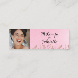 Moderne Soft-Pink-Botanik-Foto-Schrift-QR-Code Telefonnummerkarte