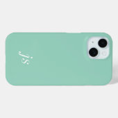 Moderne Soft Sage Mint Weiße Monogramm Name Case-Mate iPhone Hülle (Rückseite (Horizontal))