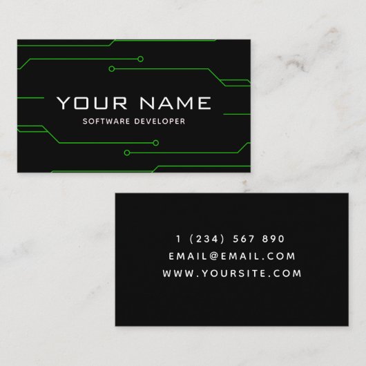 Moderne Software Developer Technology Minimalistis Visitenkarte (Vorne/Hinten)