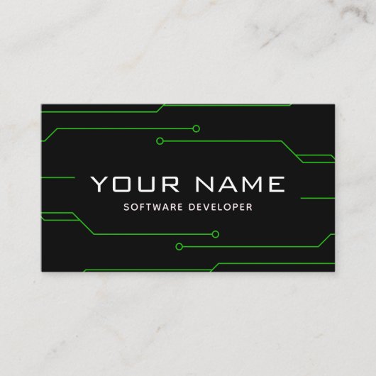 Moderne Software Developer Technology Minimalistis Visitenkarte (Vorderseite)