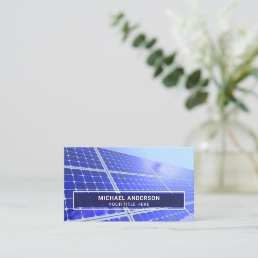 Moderne Solarmodule für erneuerbare Energien Visitenkarte (Stehend Vorderseite)