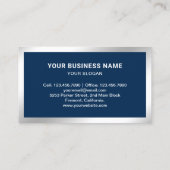 Moderne Solarpaneele aus Navy-Blue-Steel-Dach Visitenkarte (Rückseite)