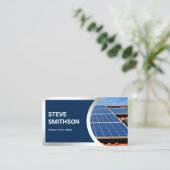 Moderne Solarpaneele aus Navy-Blue-Steel-Dach Visitenkarte (Stehend Vorderseite)