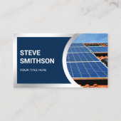 Moderne Solarpaneele aus Navy-Blue-Steel-Dach Visitenkarte (Vorderseite)