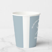 Moderne Solid Blue Boy BABY-Q Baby Shower GRILLEN Pappbecher (Rechts)