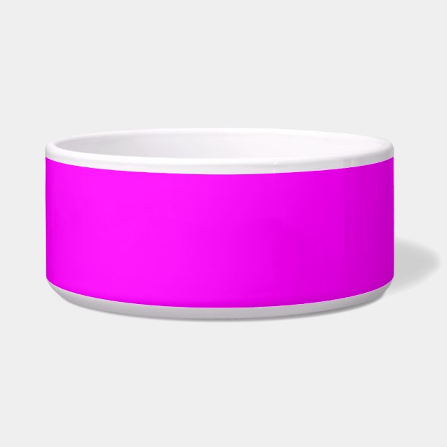 Moderne Solid Pink Magenta Keramik Pet Bowl Napf (Vorderseite)