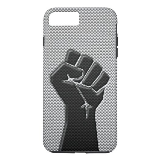 Moderne Solidaritätsfaust im Carbon Fibre-Stil Case-Mate iPhone Hülle (Rückseite)