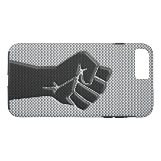 Moderne Solidaritätsfaust im Carbon Fibre-Stil Case-Mate iPhone Hülle (Rückseite (Horizontal))