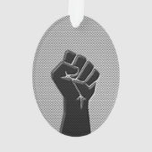 Moderne Solidaritätsfaust im Carbon Fibre-Stil Ornament (Rückseite)