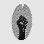 Moderne Solidaritätsfaust im Carbon Fibre-Stil Ornament (Vorderseite)