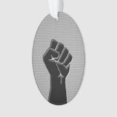 Moderne Solidaritätsfaust im Carbon Fibre-Stil Ornament (Vorderseite)