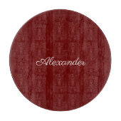 Moderne solide, rote Vorlage, weißes Script Schneidebrett (Vorderseite)