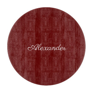 Moderne solide, rote Vorlage, weißes Script Schneidebrett