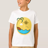 Moderne Sommer Beach Emblem Art T-Shirt (Vorderseite)