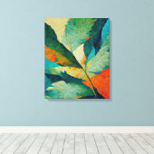 Moderne Sommer-Blätter Malerei Mauer Kunst Leinwanddruck (Insitu (Holzboden))