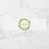 Moderne Sommer Lemon Citrus Bridal Dusche Wasserflaschenetikett (Einzelnes Label)