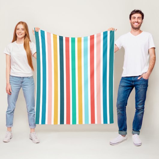 Moderne Sommer-mehrfarbige vertikale Streifen Fleecedecke (Beispiel)