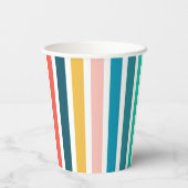 Moderne Sommer-mehrfarbige vertikale Streifen Pappbecher (Rückseite)