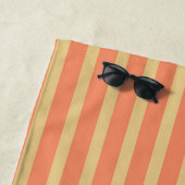 Moderne Sommer Orange Gestreift Personalisiert Strandtuch (Beispiel)