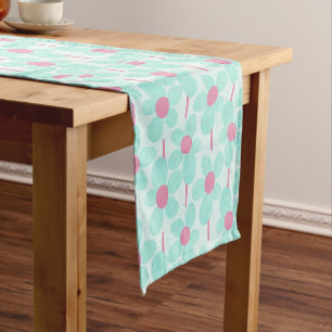 Moderne Sommer Pastell Blumen Outdoor Kurzer Tischläufer
