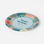 Moderne Sommer-Poolparty-Geburtstagspapierplatten Pappteller (Schrägansicht)