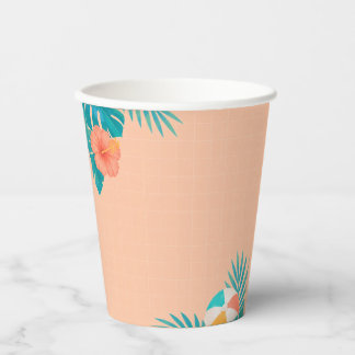 Moderne Sommer-Poolparty-Papierbecher Pappbecher