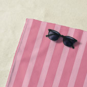 Moderne Sommer Rosa Gestreift Personalisiert Strandtuch (Beispiel)