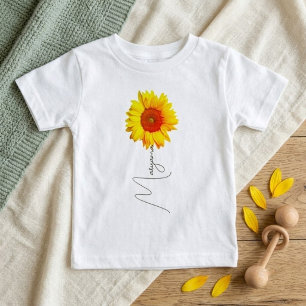 Moderne Sommer-Sonnenblume   Benutzerdefinierter N Baby T-shirt