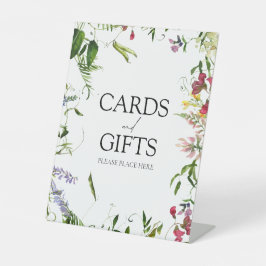 Moderne Sommer-Wildblume Kalligrafie Hochzeitsgesc Sockelschild