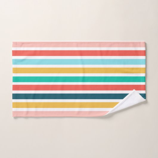 Moderne sommerfarbene vertikale Streifen Badhandtuch Set (Handtuch)