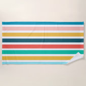 Moderne sommerfarbene vertikale Streifen Strandtuch (Vorderseite)