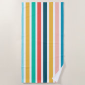 Moderne sommerfarbene vertikale Streifen Strandtuch (Vorderseite)