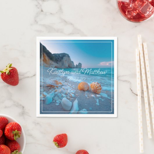 Moderne Sommerhochzeit Serviette (Beispiel)